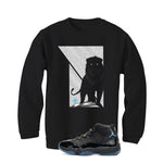 Air Jordan 11 Gamma Blue Matching T-Shirt, Sweatshirts & Hoodies Black T-Shirt (Lion)| illcurrency
