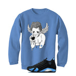 Air Jordan 14 University Blue Matching T-Shirt, Sweatshirts & Hoodies Carolina Blue T-Shirt (Dark Angel)| illcurrency