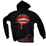 Air Jordan 12 Bloodline Matching T-Shirt, Sweatshirts, & Hoodies Black T-Shirt (Lips)| illcurrency