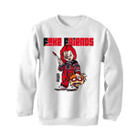 Air Jordan 4 Red Cement - White T-Shirt (Fake Friends 2)