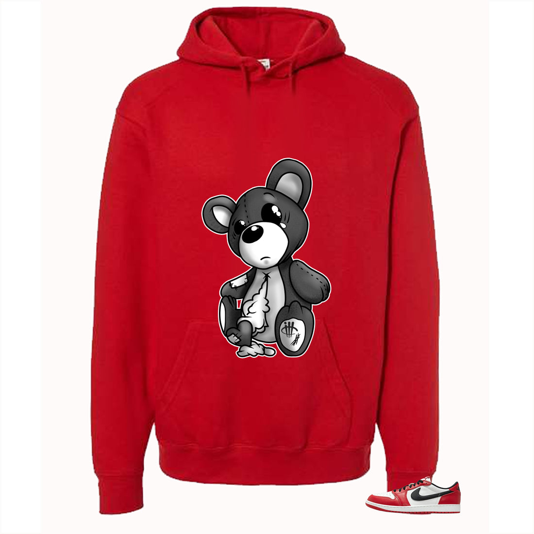 Air Jordan 1 Low OG Chicago Matching T-Shirt, Sweatshirts & Hoodies Red T-Shirt (Big Teddy)| illcurrency