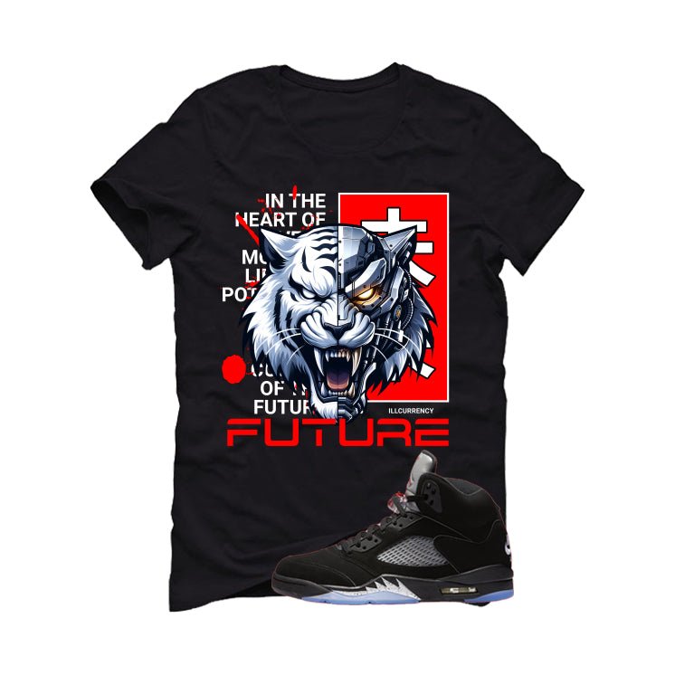 Air Jordan 5 Black Metallic Reimagined Black T-Shirt (Future)| illcurrency