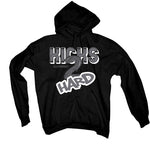 Jordan 5 Wolf Grey Matching T-Shirt, Sweatshirts, & Hoodies Black T-Shirt (Kicks 2 Hard)| illcurrency