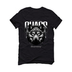 Jordan 5 Wolf Grey Matching T-Shirt, Sweatshirts, & Hoodies Black T-Shirt (Chaos)| illcurrency