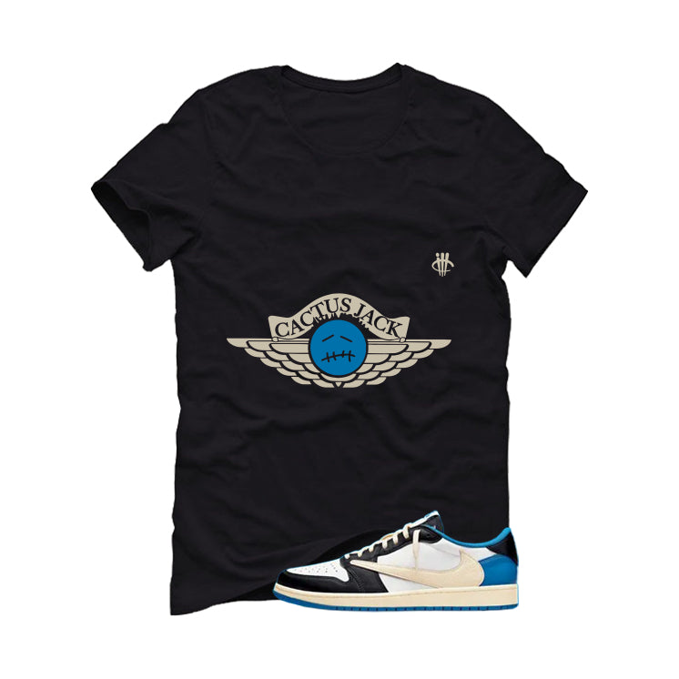 Travis Scott x Fragment x Air Jordan 1 Low OG Matching T-Shirt, Sweatshirts & Hoodies Black T-Shirt (Cactus Jack)| illcurrency