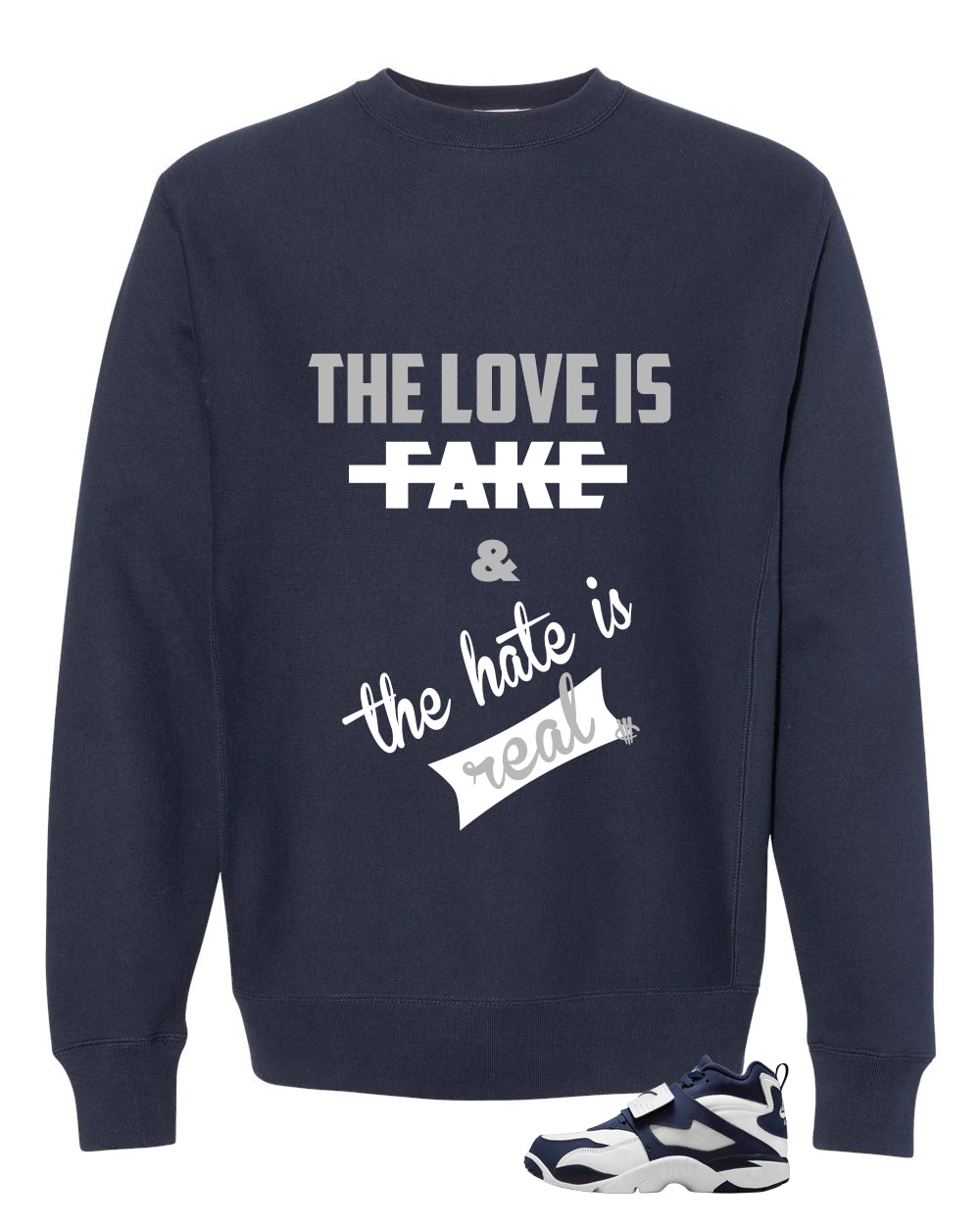 Nike Air Diamond Turf Cowboys Matching T-Shirt, Sweatshirts & Hoodies Navy Blue T-Shirt (The Love Is Fake)| illcurrency