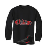 Air Jordan 12 Bloodline Matching T-Shirt, Sweatshirts, & Hoodies Black T-Shirt (Chicago)| illcurrency