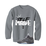 Air Jordan 5 Wolf Grey Matching T-Shirt, Sweatshirts & Hoodies Grey T-Shirt (Self Made)| illcurrency