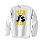 Air Jordan 1 High OG “Yellow Ochre” | illcurrency White T-Shirt (IM FINE BUT MY KICKS ARE SICK)