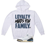 Air Jordan 3 OG SP Diffused Blue White T-Shirt (Loyalty Makes You Family)| illcurrency
