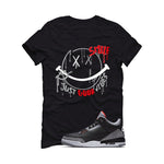 Air Jordan 3 Black Cement Black T-Shirt (Smile)| illcurrency