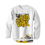 Air Jordan 4 WNNS “Vivid Sulfur” | illcurrency White T-Shirt (Good Vibes)