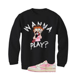 Travis Scott x Air Jordan 1 Low OG Shy Pink Matching T-Shirt, Sweatshirts, & Hoodies Black T-Shirt (Wanna Play)| illcurrency