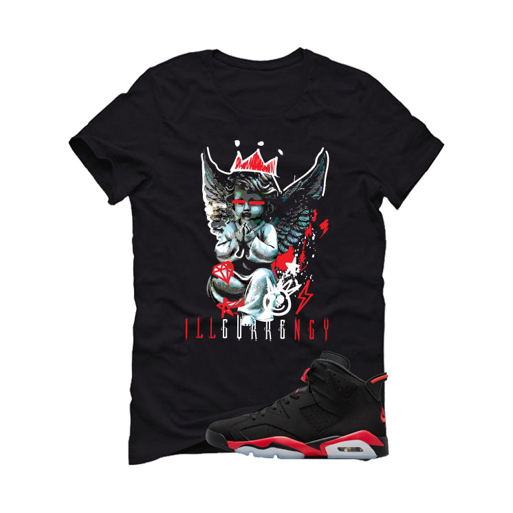 Air Jordan 6 Reverse Infrared Matching T-Shirt, Sweatshirts & Hoodies Black T-Shirt (Graffiti Angel)| illcurrency