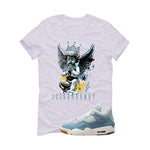 Air Jordan 4 Denim Worn Blue White T-Shirt (Graffiti Angel)| illcurrency