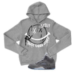 Air Jordan 5 Wolf Grey Matching T-Shirt, Sweatshirts & Hoodies Grey T-Shirt (Smile)| illcurrency