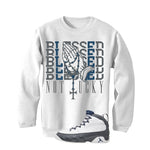 Air Jordan 9 Flint Grey Matching T-Shirt, Sweatshirts & Hoodies White T-Shirt (Blessed not lucky)| illcurrency
