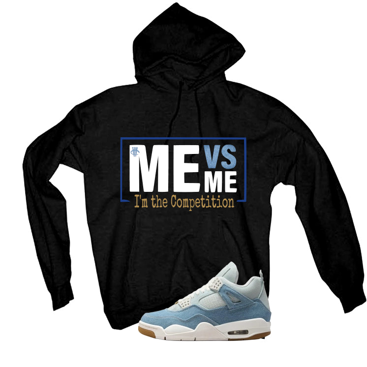 Air Jordan 4 Denim Worn Blue Black T-Shirt (Me Vs Me)| illcurrency