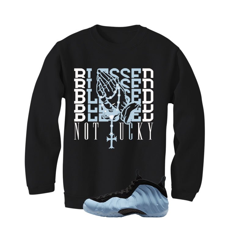 Nike Air Foamposite One Psychic Blue Black T-Shirt (Blessed not lucky)| illcurrency