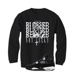 Air Jordan 4 White Thunder Black T-Shirt (Blessed not lucky)| illcurrency