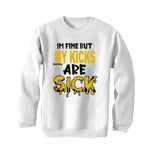 Air Jordan 1 High OG “Yellow Ochre” | illcurrency White T-Shirt (IM FINE BUT MY KICKS ARE SICK)