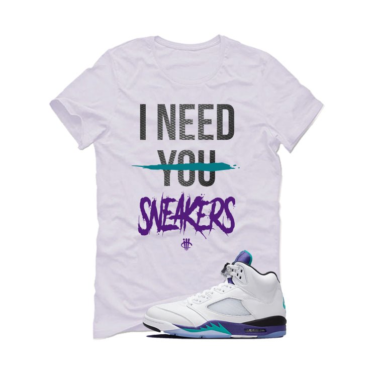 Air Jordan 5 OG Grape White T-Shirt (I Need You Sneakers)| illcurrency