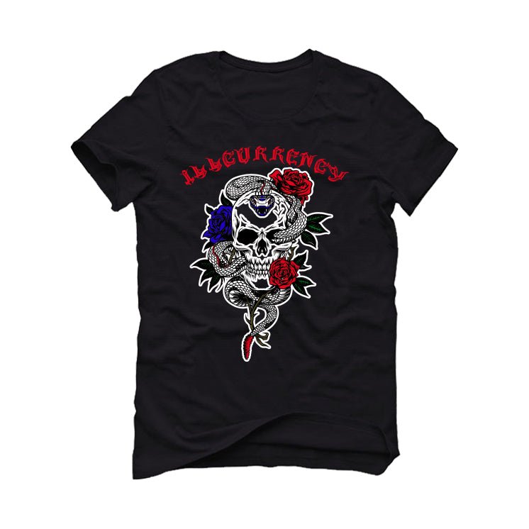 Air Jordan 8 “Playoffs” Black T-Shirt (Snake skeleton rose)