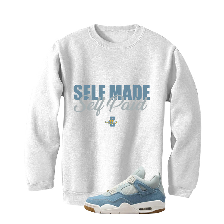 Air Jordan 4 Denim Worn Blue White T-Shirt (Self Made Self Paid)| illcurrency