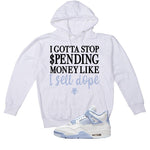 Air Jordan 4 WMNS Forget Me Not White T-Shirt (Gotta Stop Spending Money)| illcurrency