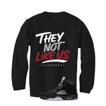 Air Jordan 5 Black Metallic Reimagined Black T-Shirt (They not like us)| illcurrency
