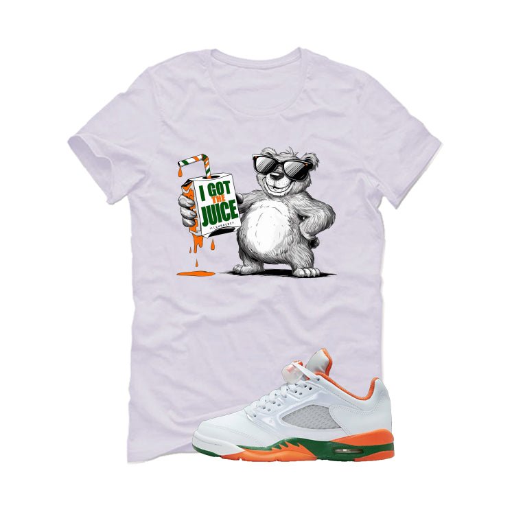 Air Jordan 5 GS Miami Hurricanes White T-Shirt (I got the juice)| illcurrency