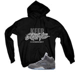 Air Jordan 5 Wolf Grey Matching T-Shirt, Sweatshirts & Hoodies Black T-Shirt (Keep Going)| illcurrency
