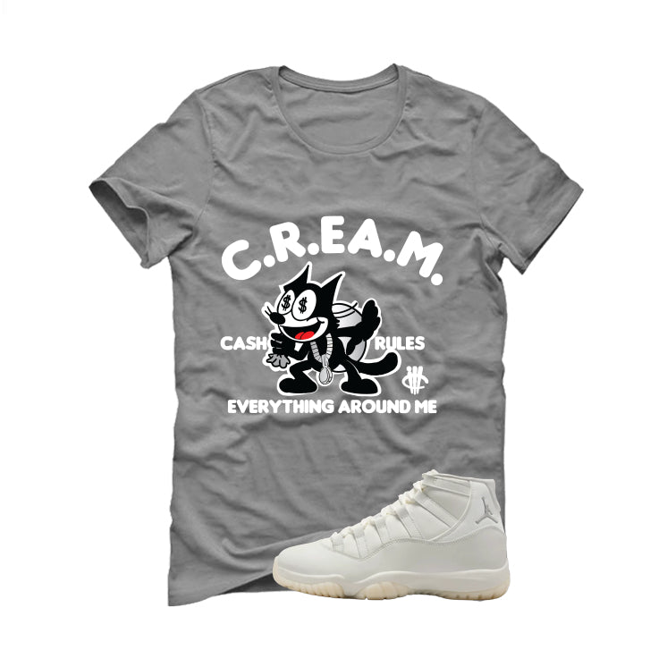 Air Jordan 11 WMNS Pearl Matching T-Shirt, Sweatshirts & Hoodies Grey T-Shirt (Cash Rules)| illcurrency