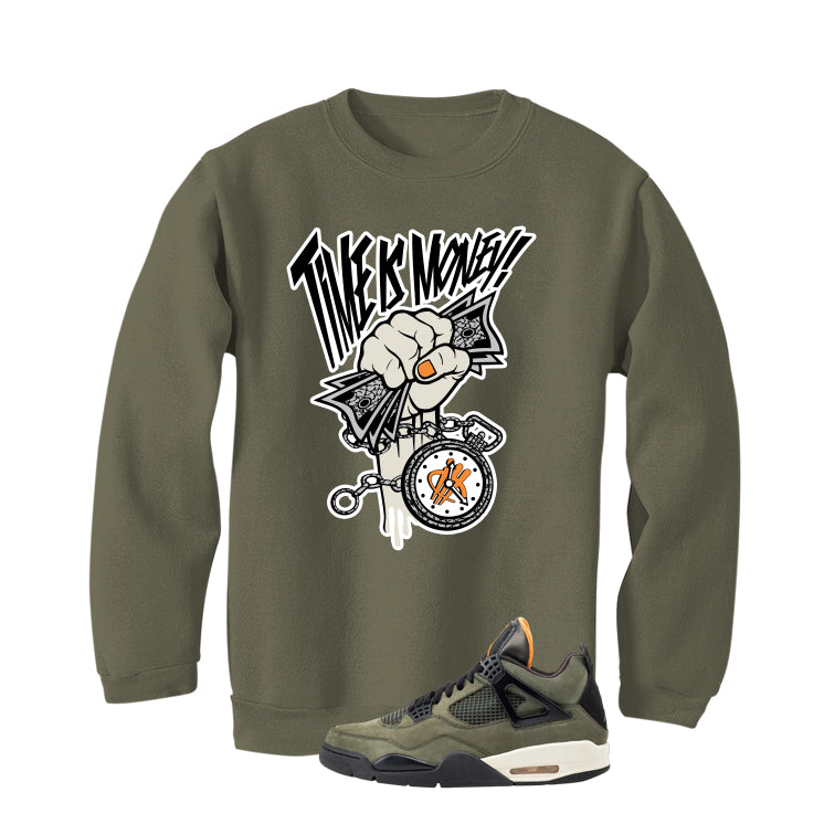 Undefeated x Air Jordan 4 Military Green T-Shirt (Time Is Money)| illcurrency
