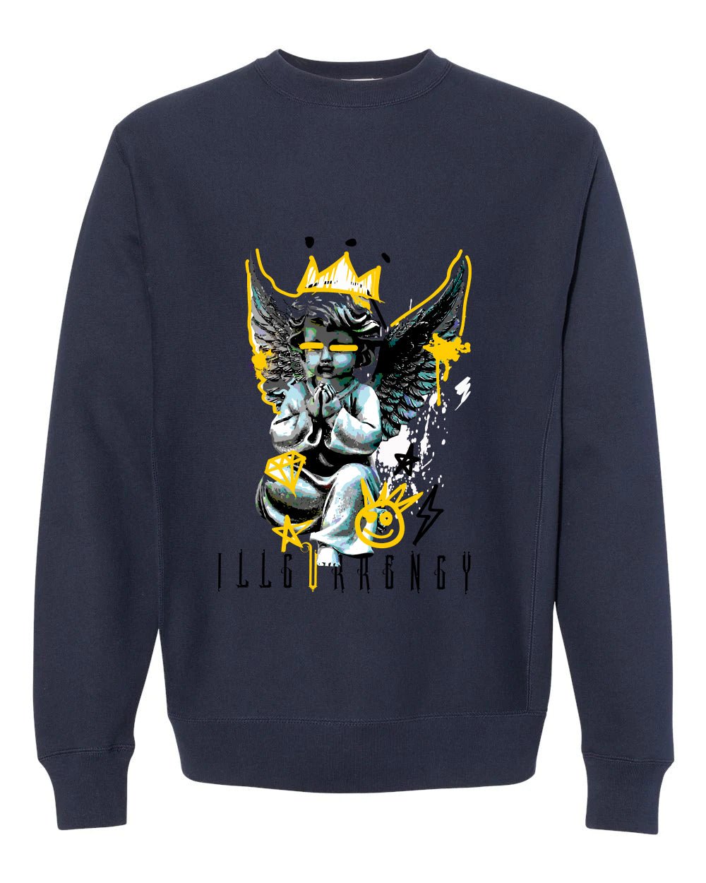 Nike Dunk Low “Michigan” | illcurrency Navy Blue T-Shirt (Graffiti Angel)