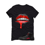 Air Jordan 12 Bloodline Matching T-Shirt, Sweatshirts, & Hoodies Black T-Shirt (Lips)| illcurrency