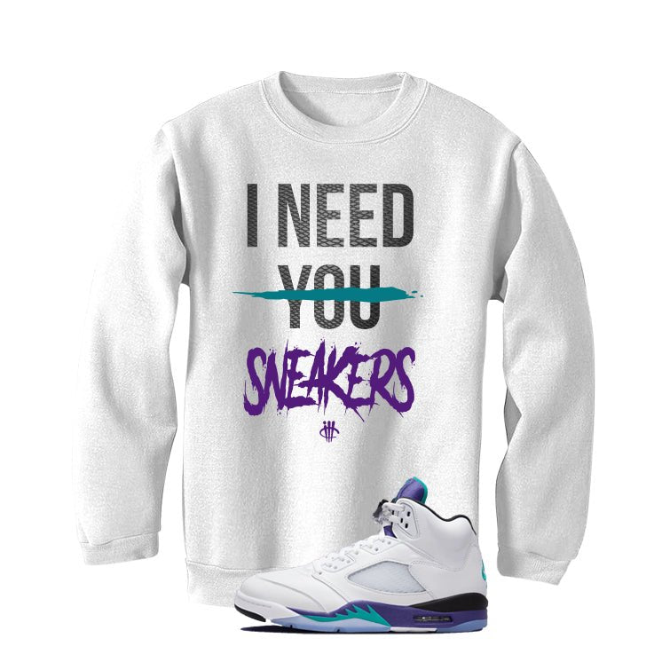 Air Jordan 5 OG Grape White T-Shirt (I Need You Sneakers)| illcurrency