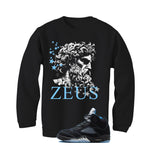 Air Jordan 5 Black/University Blue Matching T-Shirt Black T-Shirt (Zeus)| illcurrency