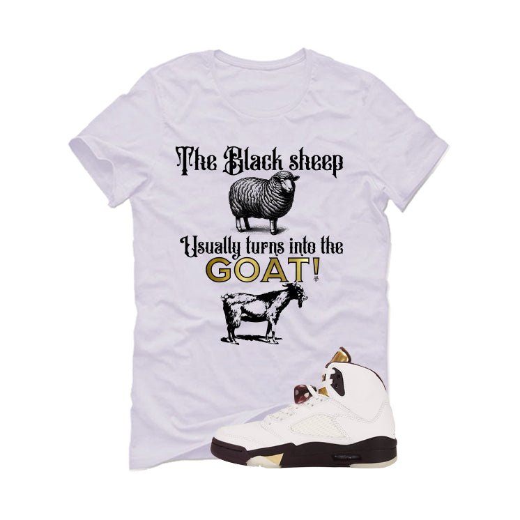 Air Jordan 5 Earth/Metallic Gold White T-Shirt (the black sheep usually turns into the GOAT!)| illcurrency