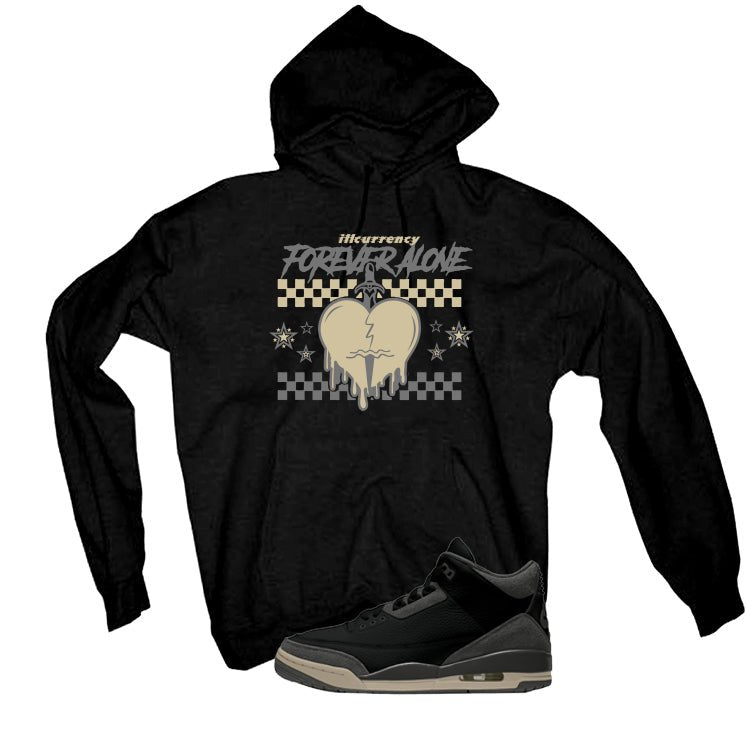 A Ma Maniere x Air Jordan 3 Black Black T-Shirt (Forever Alone)| illcurrency