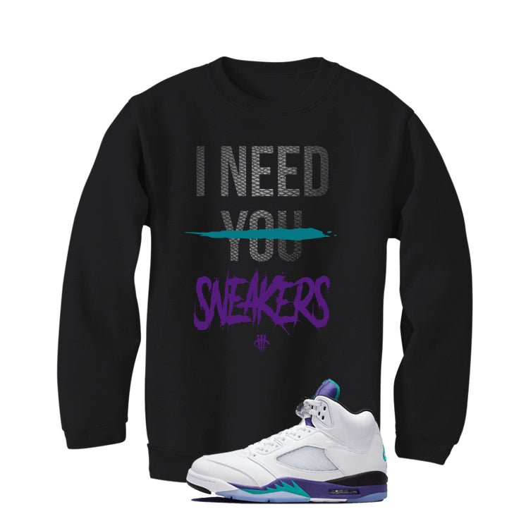 Air Jordan 5 OG Grape Black T-Shirt (I Need You Sneakers)| illcurrency