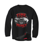 Air Jordan 12 Bloodline Matching T-Shirt, Sweatshirts, & Hoodies Black T-Shirt (Time is Money)| illcurrency