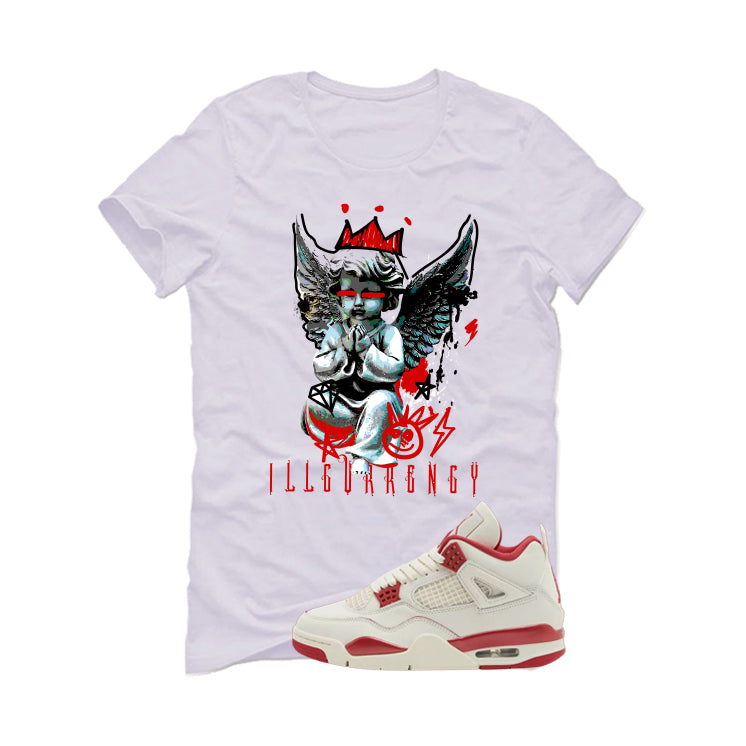 Air Jordan 4 Valentine’s Day (Sierra Red) Matching T-Shirt, Sweatshirts & Hoodies White T-Shirt (Graffiti Angel)| illcurrency
