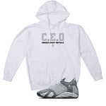 Air Jordan 14 “Flint Grey” | illcurrency White T-Shirt (CEO)