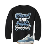 Air Jordan 4 Denim Worn Blue Black T-Shirt (Blessed)| illcurrency