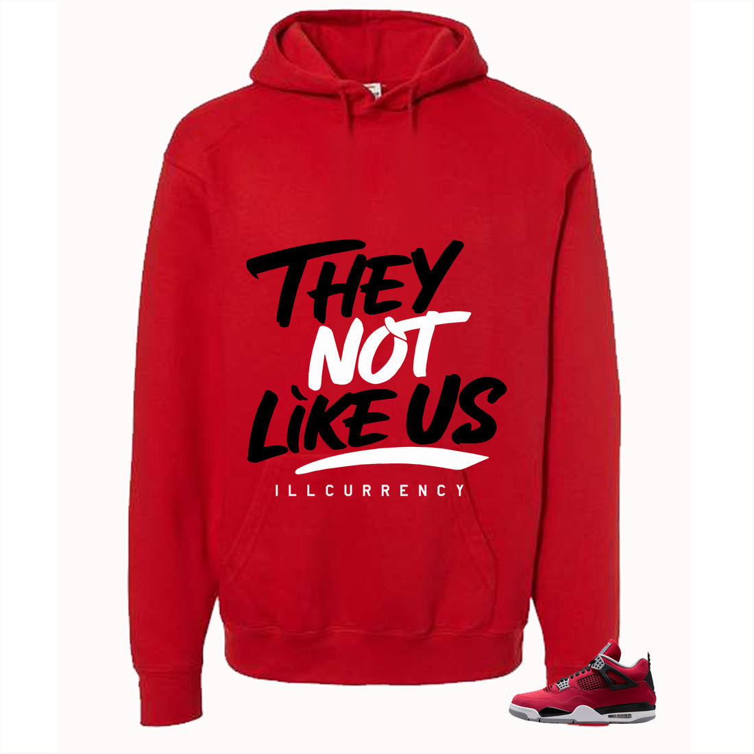 Air Jordan 4 Toro Bravo Matching T-Shirt, Sweatshirts, & Hoodies Red T-Shirt (They not like us)| illcurrency