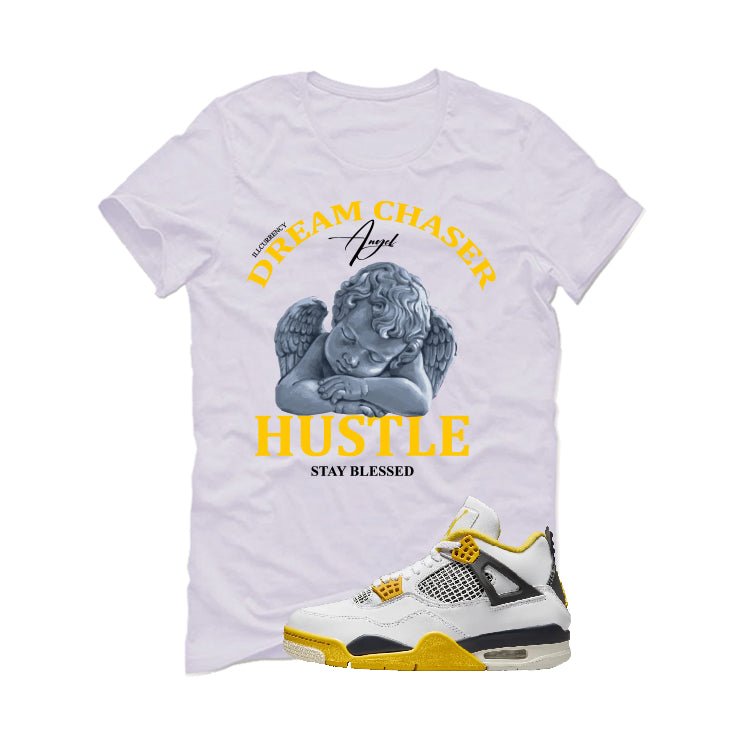 Air Jordan 4 WNNS “Vivid Sulfur” | illcurrency White T-Shirt (Dream Chaser Angel)