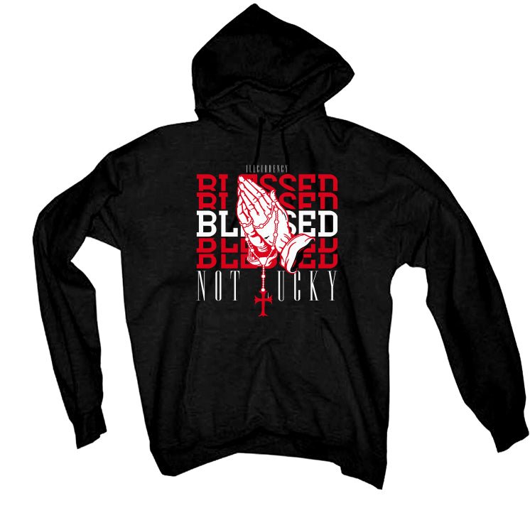 Air Jordan 8 “Playoffs” Black T-Shirt (Blessed not lucky)