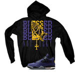 Air Jordan 4 OG Lakers Matching T-Shirt, Sweatshirts & Hoodies Black T-Shirt (Blessed not lucky)| illcurrency