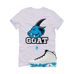 Air Jordan 9 “Powder Blue” | illcurrency White T-Shirt (Goat)